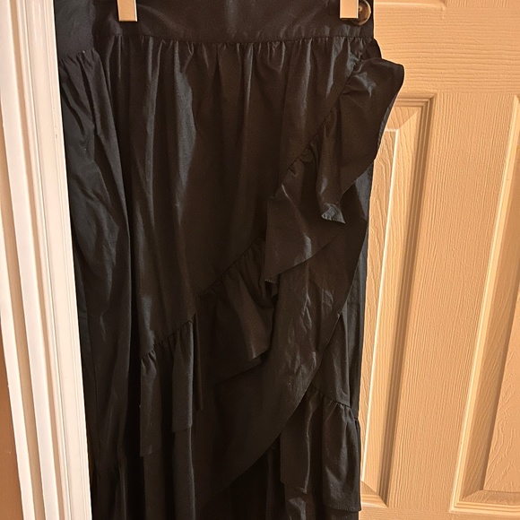Black Ruffle Midi Skirt - Picture 1 of 4